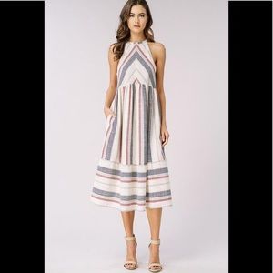 NWT stripe halter dress